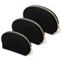 Black Makeup Bag Portable Travel Waterproof Makeup Bag Organizer with Double Gold Zipper Toiletry Bags for Woman