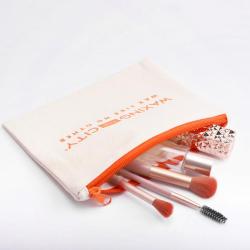Custom Personalised Printed Canvas Cosmetic Wedding Gift Dust Bag Packaging Jewelry Bag Canvas Zipper Bag