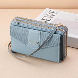 2024 New Multi Card Double Layer Zipper Wallet Single Shoulder Crossbody Women's Bag