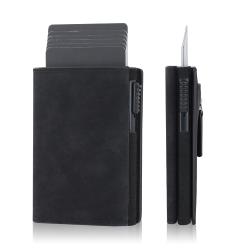 Pop up Mens Slim Wallet with Money Clip RFID Blocking Credit Card holder Minimalist Wallet for Men Aluminum card case