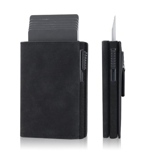 Pop up Mens Slim Wallet with Money Clip RFID Blocking Credit Card holder Minimalist Wallet for Men Aluminum card case