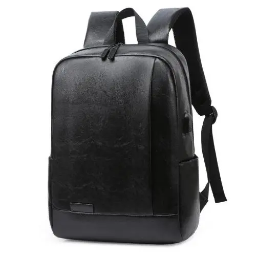 ZR632 Men Computer Backpack Laptop Bag USB High Quality PU Zipper Customizable Logo Backpack Business Schoolbag Outdoor Sports