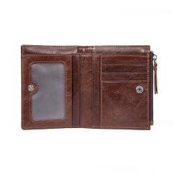 XL298 Accept Customized Logo Genuine Leather Soft Comfortable Triple Folding Billfold Best Selling Men's Short Leather Wallet