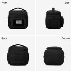 Lunch Bag Insulated Lunch Box Cooler Handbags with MOLLE/PALS Webbing Leakproof Lunch Cooler Tote Bag for Tactical Men Woman
