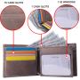 Crazy Horse Genuine Leather Slim Pocket Wallets Men Bifold Short Wallet