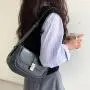 Factory wholesale high quality handbag blue lock shoulder bag winter new half moon bag