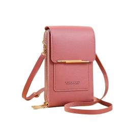 CLA001 Women's Messenger Bags Touch Screen Mobile Phone Bag Small Crossbody Shoulder Bag Zipper Card Holder Leather Wallets