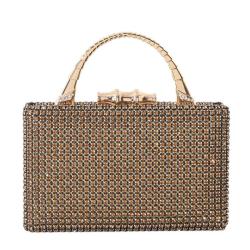 HR681 Women New Designed Diamond Brightly Clutch Handbag Fashion Retro Dinner Bag Ladies Luxury Metal Handheld Party Bag