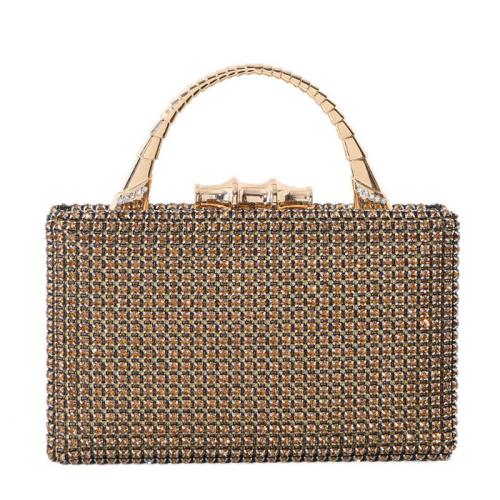 HR681 Women New Designed Diamond Brightly Clutch Handbag Fashion Retro Dinner Bag Ladies Luxury Metal Handheld Party Bag