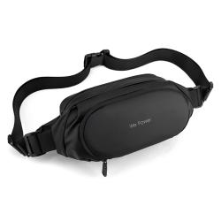Gelory New Style Fashion Multi-function Durable Fanny Pack Waterproof Multi-pocket Waist Packs Pu Chest Bag With 4-zipper Pockets