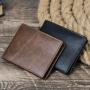 ZF370 Mens Head Layer Cowhide Bifold Horizontal Wallet Card Wallet Strong Magnetic Button Leisure Ultra-thin Men's Wallet