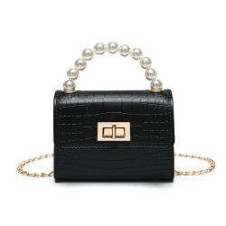 Ladies Crocodile Jelly Crossbody Bag Fashionable Portable Single Strap Handbag Zero Wallet Pearl for Children Cross-Border Style
