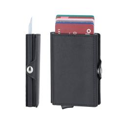 Pop up Credit Card Holder Leather Zipper  Walletfor Men Rfid Blocking Card holder