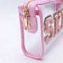 Hot Selling Fashion Cute  Plastic Small Jelly Travel Bag Zipper Waterproof Transparent Baby Pink Clear PVC Cosmetic Bag
