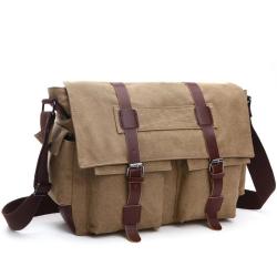 Retro Big Size 41cm Canvas Travel Satchel Messenger Bag for Men Business Trip Shoulder bag Laptop Handbags book bag