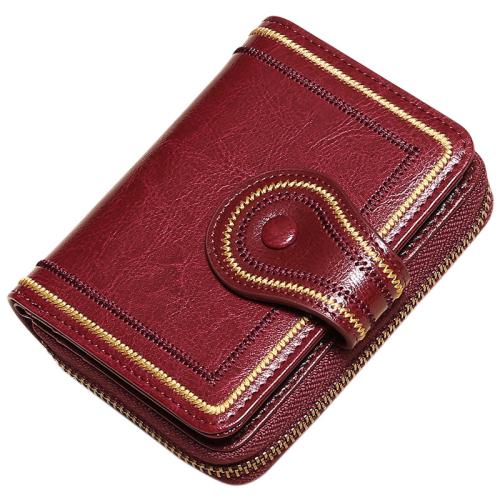 Simple Short Women'S Wallet Versatile Large Capacity Multi-Card Slot Zipper Coin Card Holder