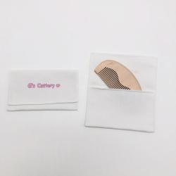 Custom Pink Logo Envelope Cotton Twill Jewelry Pouch Gift Comb Mirror Packaging Envelope Cotton Bag