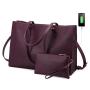Wholesale 2pc Stylish office lady PU tote handbag sets large leather shoulder bags Croc solid laptop briefcase handbag for women