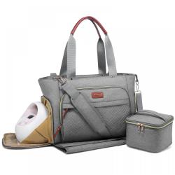 LOVEVOOK Factory Wholesale 3pcs high quality multi function baby diaper tote bag travel portable nappy mummy bag with cooler bag