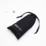 Recyclable Black Linen Cotton Gift Cosmetic Pouch Drawstring Cotton Linen Material Bag For Skincare Products Packaging