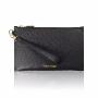 New Fashion Luxury High End Quality Ostrich Skin Purse Personalized Custom Zipper Flat Men Pouch Clutch Bag With Wrist Strap