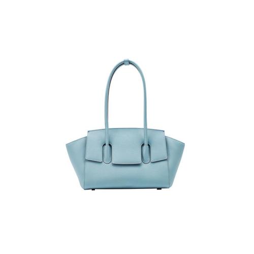 Elegant Women Tote Handbags Simple Large Capacity Manufacture Pu Leather Logo Premium Hardware Shoulder Bag