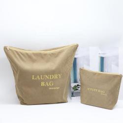Wholesale Velvet Zipper Travel Cosmetic Bag Envelope Drawstring Shoe Clothing Packaging Pouch Microfiber Jewelry Bag