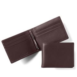 Custom Brown Extra Capacity Slim Fold Money Clip with 6 Credit Card Slots Wallets Leather Men