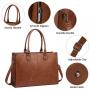 LOVEVOOK 2024 Hot Sale Vintage Leather Computer Bag Business Handbag Large Capacity Laptop Tote Work Bags Laptop Bag for Women