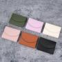 New korean style short small wallet women portable compact solid color simple girls wallets new pu leather coin purse card bag
