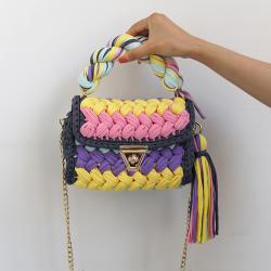 Taschen Hand Hook Knitting  Handbag  Finished Woolen Chains Hand Woven Bag Magnetic Button Crossbody Bag for Fashion