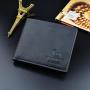 OEM847 Short Men's Wallet Fashion Business Silm Purse Lychee Pattern Wallet Gift for Men Vintage Credit Card Holder