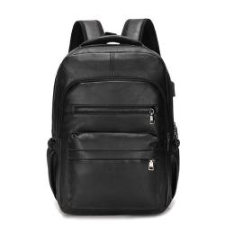 ZF197 Men Backpack PU Computer Bag Breathable Waterproof Schoolbag Fashion Popular Outdoor Travel Shoulder Bag USB Port