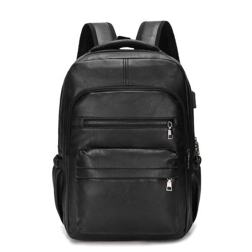 ZF197 Men Backpack PU Computer Bag Breathable Waterproof Schoolbag Fashion Popular Outdoor Travel Shoulder Bag USB Port