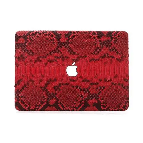 Luxury genuine snake skin leather case for Mackbook air cover 11" 12"13" 15"