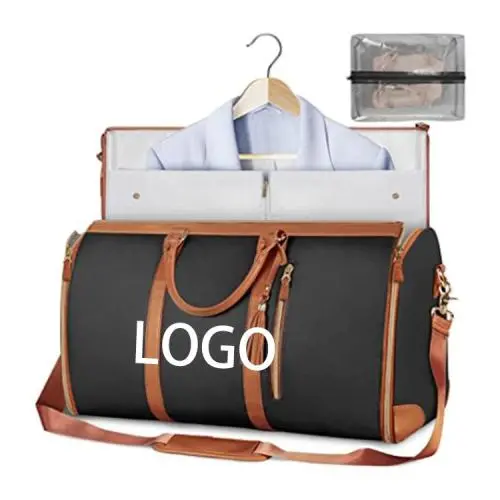 wholesale custom 2 in 1 hanging suitcase suit cover travel bags for men garment duffel bags with shoulder strap