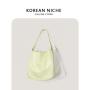 New Single Shoulder Bag for Women's Small and High end High Capacity Handbag PU Soft Leather Simple Tote Bag