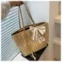 Handmade Summer Beach Straw Tote Bag for Beach Travel