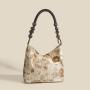 Women's New Brown Retro Jacquard Fabric Underarm Bag carteras para mujer 	 sac a main