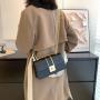 2024 New Small Square Bags Pu Leather Solid Zipper Fashion Single Shoulder Messenger Bag With Chain Ladies Handbag