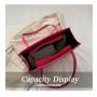 HR505 Women's New Fashion Bag Casual Simple Textured Embroidery Thread Tote Bag PU Leather Popular One Shoulder Underarm Bag