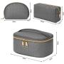Cosmetic Mini Jars Inside Compact Case Drawstring Make Up Bag Faux Leather Makeup Bag Vegan Leather Makeup Bag With Window