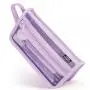 Gelory Eco Friendly Simple Mesh Pencil Case Double-Layer Transparent Storage Makeup Bag With Handle And Zipper