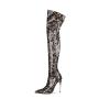 2021 Fashion Design Autumn Stiletto Heels Patent Leather Back Zipper Sexy Pointed Toe Over The Knee Thigh High Boots For Women