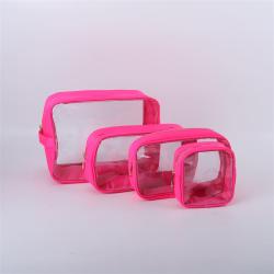 Keymay 7-color Spot Summer Fashion Cute Clear Makeup Bag Women Bulk Transparent Clear Cosmetic Bag Pvc Toiletry Bag