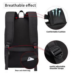 Factory Wholesale 17.3-Inch Laptop Bag Fashion Multifunctional Business Backpack School Students Backpack Anti-Theft Zipper
