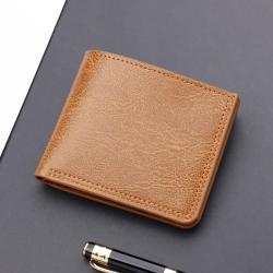 OEW026 Men PU Leather Wallets Organizer Card Holders Casual Fashion Short Coin Purse Money Pocket Bags Black