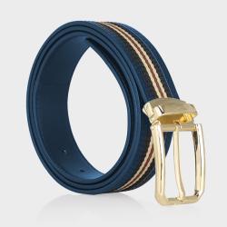 Custom logo men's leather belt pu pin buckle belt double sides reversible men leather belt
