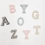 Keymay Factory Wholesale Letter Patch Alphabet A-Z Letters Patch Pearl Chenille Patches Self Adhesive Pattern Stickers