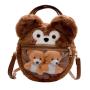 new arrival plush ita bag with clear window transparent Ita bag custom fur animal Ita bag